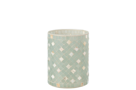 Suport lumanari, Sticla, Verde, 15x15x20.5 cm [1]