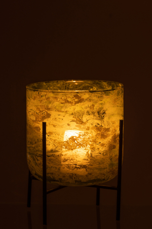 Suport lumanari, Sticla, Verde, 18x18x20 [2]