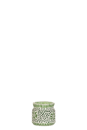 SALE % - Suport lumanari, Sticla, Verde, 7.5x7.5x7