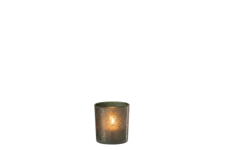 Suport lumanari, Sticla, Verde, 7x7x8 [1]