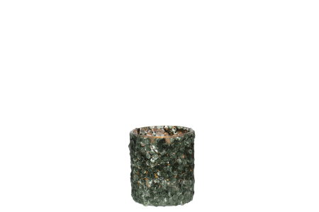 Suport lumanari, Sticla, Verde, 7x7x8 [1]
