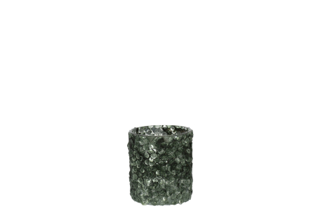 SALE % - Suport lumanari, Sticla, Verde, 7x7x8