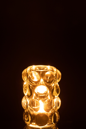 Suport lumanari, Sticla, Verde, 8.5x8.5x12.5 [2]