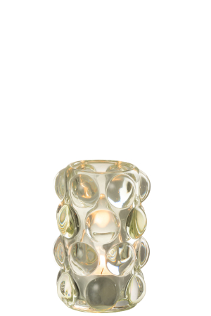 Suport lumanari, Sticla, Verde, 8.5x8.5x12.5 [1]