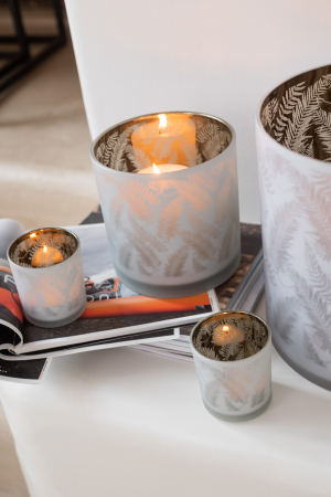 Suport lumanari, Sticla, Verde, 8x8x8 [4]