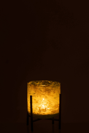 Suport lumanari, Sticla, Verde, 9.5x9.5x14.5 [2]