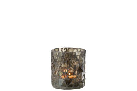 Suport lumanari, Sticla, Verde, 9x9x9.5 [2]