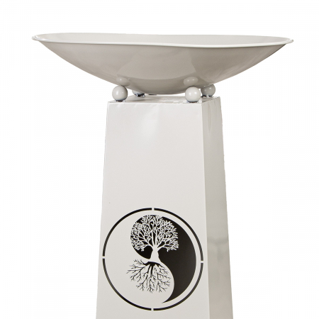 Suport pentru flori, bol, motiv Yin & Yang, Metal, maro, gri deschis, PU 4, H 95 cm, D 50 cm [2]