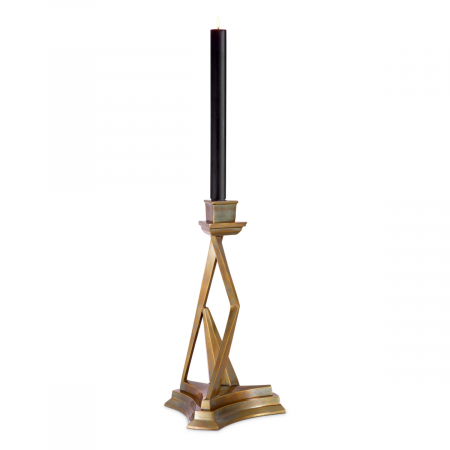 DECORATIUNI - Suport pentru lumanare Fiesole finisaj vintage din alama, Dims: L. 20 | W. 20 | H. 35.5  (CM)