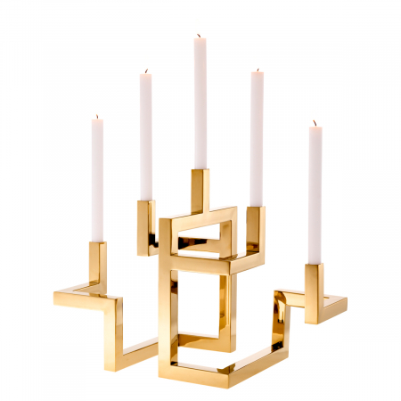 DECORATIUNI - Suport pentru lumanare Skyline placat cu alama