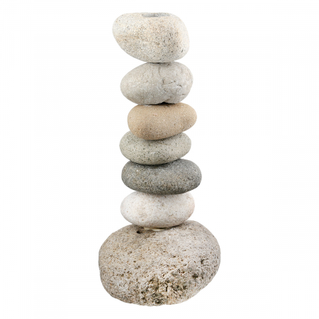 Suport pentru lumânări, Piatră, ecru, gri, PU 4, L. 9 cm, L. 11 cm, H. 22,5 cm [1]
