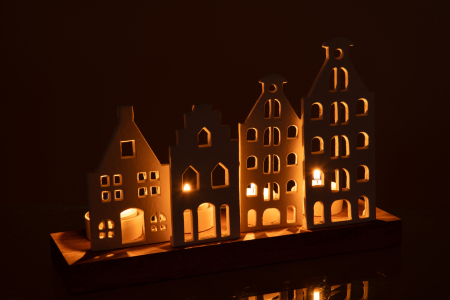 Suport pentru lumanari tip pastila, baza din aluminiu, alb | L 30X l 9X H 19.5 cm [3]