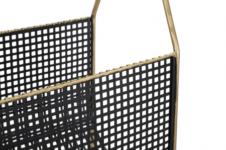 Suport pentru reviste Fashion, lemn/fier, negru/uriu, 37X23X54.5 cm [5]