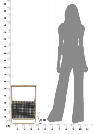 Suport pentru reviste Fashion, lemn/fier, negru/uriu, 37X23X54.5 cm [7]