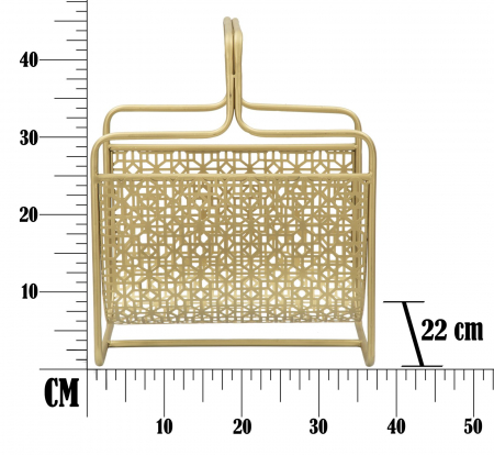 Suport pentru reviste Glam, fier, auriu,  37X22X44.5 cm [9]