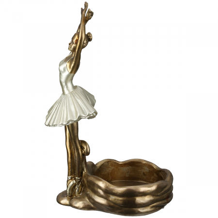 Suport pentru sticle, Balerină, Rășină sintetică, auriu, PU 2, L. 10 cm, l. 15 cm, H 23 cm [1]