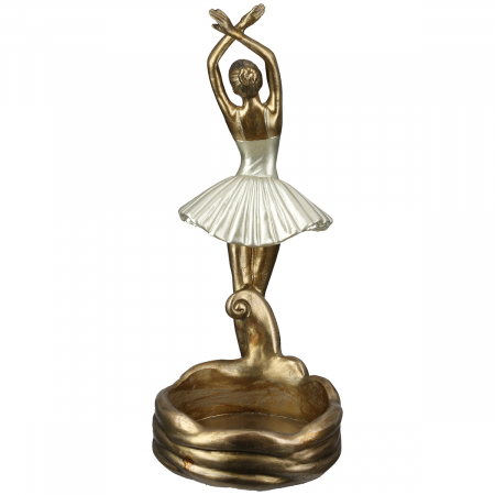 Suport pentru sticle, Balerină, Rășină sintetică, auriu, PU 2, L. 10 cm, l. 15 cm, H 23 cm [2]