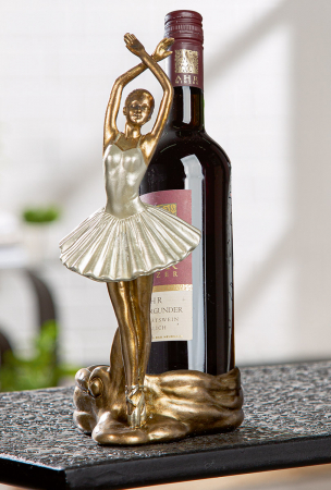 Suport pentru sticle, Balerină, Rășină sintetică, auriu, PU 2, L. 10 cm, l. 15 cm, H 23 cm [4]