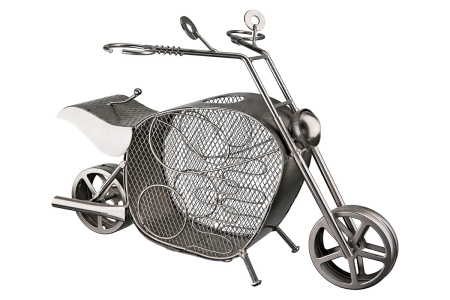 Suport pentru sticle, Motocicleta, "Motorrad", Metal, antracit, PU 2, L. 23 cm, L. 37 cm, H 27 cm [3]