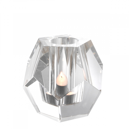 DECORATIUNI - Suport pentru tealight Coquette sticla cristal, Dims: L. 16 | W. 16 | H. 15  (CM)