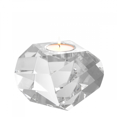 DECORATIUNI - Suport pentru tealight Lucidity sticla cristal, Dims: L. 13.5 | W. 13.5 | H. 12  (CM)