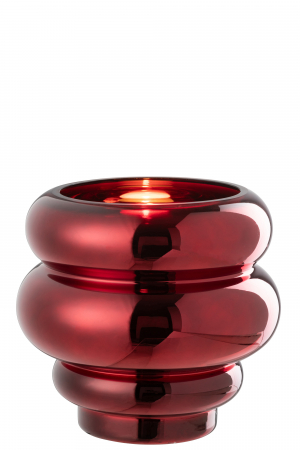 Vaze si boluri - Suport pentru tealight/Vază, Cléa Sticlă, Roșu închis, L 20| W 20| H 20 cm