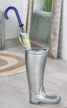Suporturi pentru umbrela - Suport pentru umbrele Boots, Ceramica, Argintiu, 26x45x11x cm