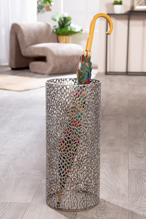 Suport pentru umbrele, cilindric, Purley, Metal, argintiu, PU 2, H. 50 cm, D. 22 cm [2]