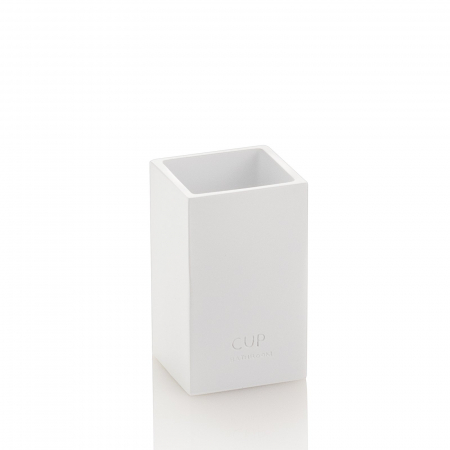 Accesorii baie - Suport periuta de dinti ELFO, Rasina, Alb, 6.6x6x10 cm