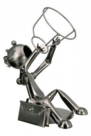 Suport sticla Businessman, Metal, Argintiu, 19x25x14 cm [2]