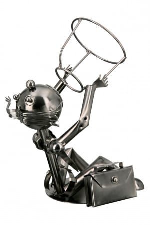 Suport sticla Businessman, Metal, Argintiu, 19x25x14 cm [1]