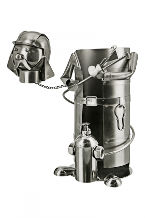 Suport sticla Fireman, Metal, Argintiu, 14x16x39 cm [1]