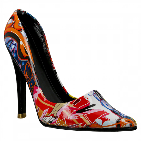 Suport sticle, Toc inalt, Pantofi, Street Art Pumps, Graffiti, Polyresin, multicolor, PU 2, L. 9 cm, L. 23 cm, H. 19 cm [1]