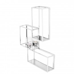 SALE % - Suport suspendat TRAVITA, Otel/Sticla, Argintiu, 40x54 cm