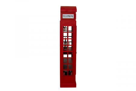 Suport vin din lemn/metal, cabina telefonica, Phone booth [2]