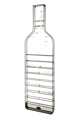 Suport vin, Sticla, "Pluta", Metal, negru, PU 1, L. 9 cm, L. 57 cm, H 204 cm [2]