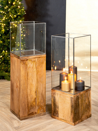 Suport lumanare, COLUMN, Lemn,  26X26X91 cm SALE % - Suport lumanare, COLUMN, Lemn,  26X26X91 cm