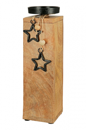Suport lumanare, STAR, Lemn, 8X8X28 cm [1]
