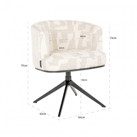 Scaun rotativ Cheyenne beige graffic (Beige graffic) [4]