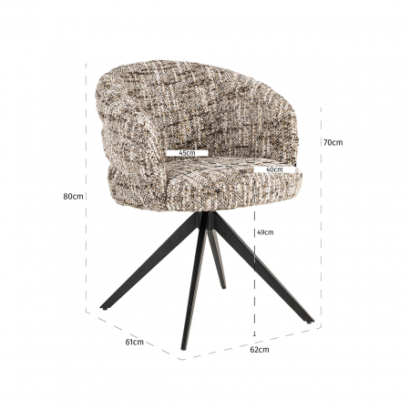 Scaun pivotant, Serenity, ignifug (Brown omara) [4]