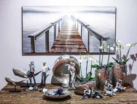 Tablou 3D RAILROAD, panza, argintiu/ gri/maro/negru, 75x150 cm [1]