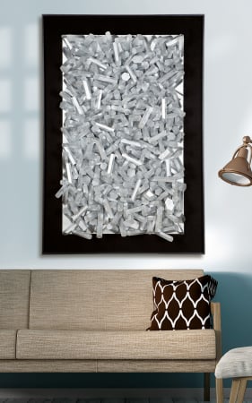 Tablou 3D Sticks, MDF, Negru/Argintiu, 120x80x10 cm [1]