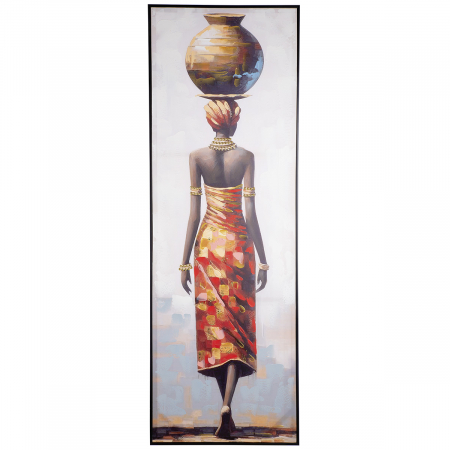 Tablou AFRICA, dreptunghiular, motiv femeie, pânză, portocaliu, PU 2, 2 asortate, L. 4 cm, l. 52 cm, H 152 cm [1]