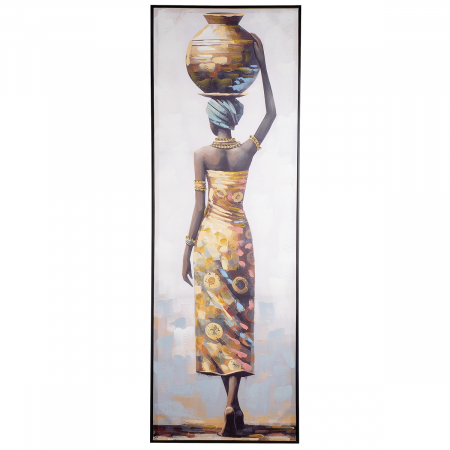 Tablou AFRICA, dreptunghiular, motiv femeie, pânză, portocaliu, PU 2, 2 asortate, L. 4 cm, l. 52 cm, H 152 cm [2]