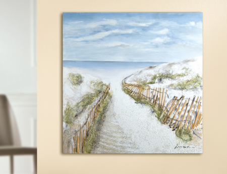 Tablouri - Tablou Beach Idyll, panza, multicolor, 100x100 cm