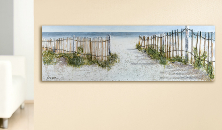 Tablouri - Tablou Beach Idyll, panza, multicolor, 150x50 cm