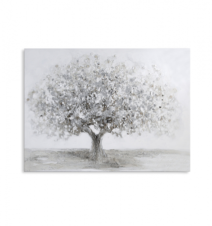 Tablouri - Tablou Big Tree, canvas/lemn/metal, multicolor, 90x70 cm