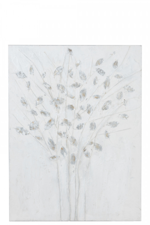 Tablou Branches, Canvas/Lemn, Alb/Argintiu, 90x4x120 cm [1]