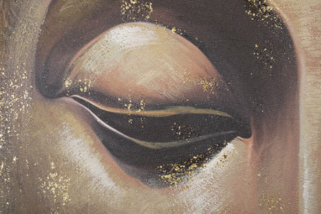 Tablou Buddha -B-, Lemn/Canvas, Multicolor, 100x100x3 cm [4]