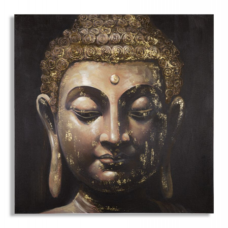 Tablouri - Tablou Buddha -B-, Lemn/Canvas, Multicolor, 100x100x3 cm